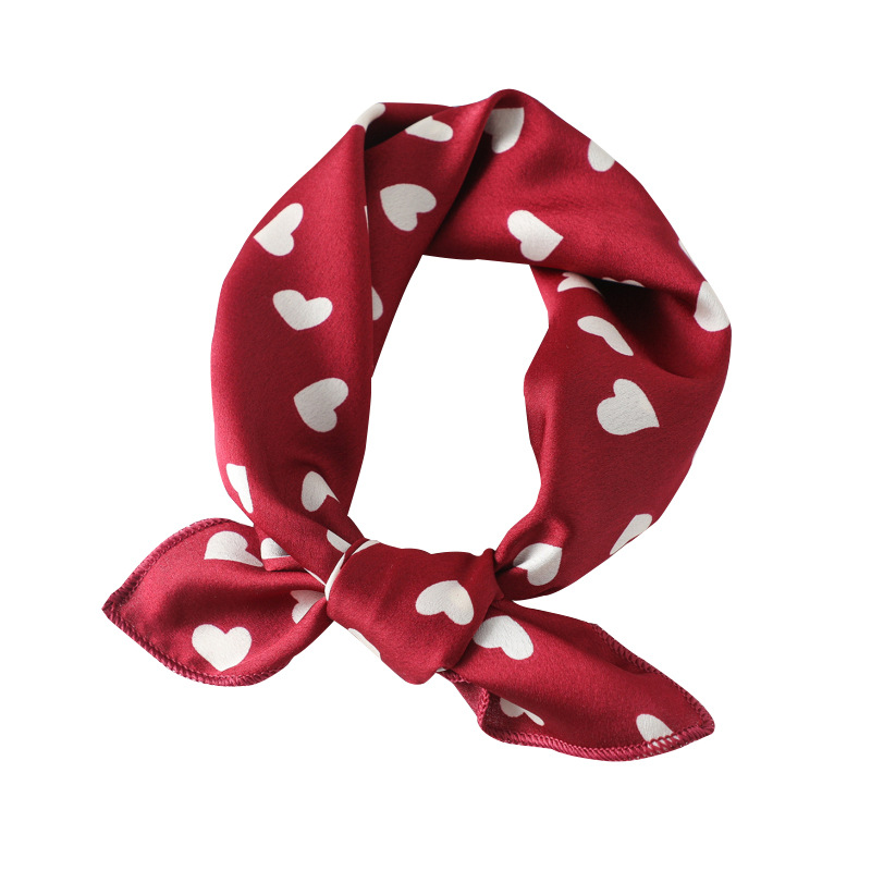Silk Neck Scarf - Women scarf 50*50cm Square Skinny Retro