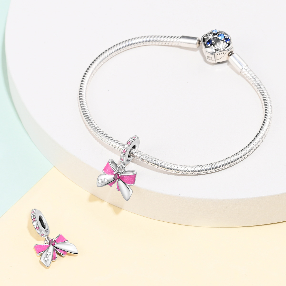 New 925 Sterling Silver Pink B - огляд і ціна Tie Clip Silver