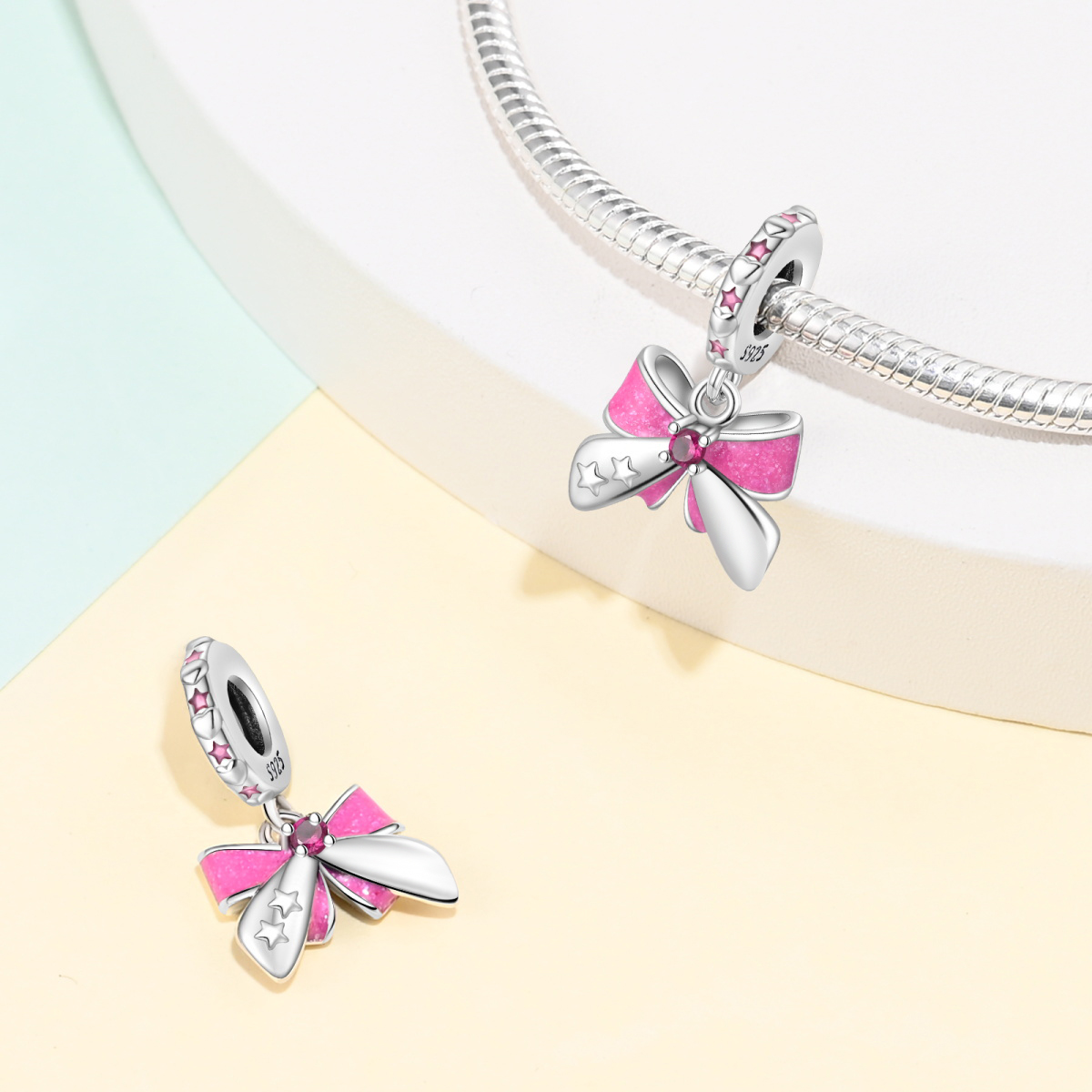 New 925 Sterling Silver Pink B - огляд і ціна Tie Clip Silver