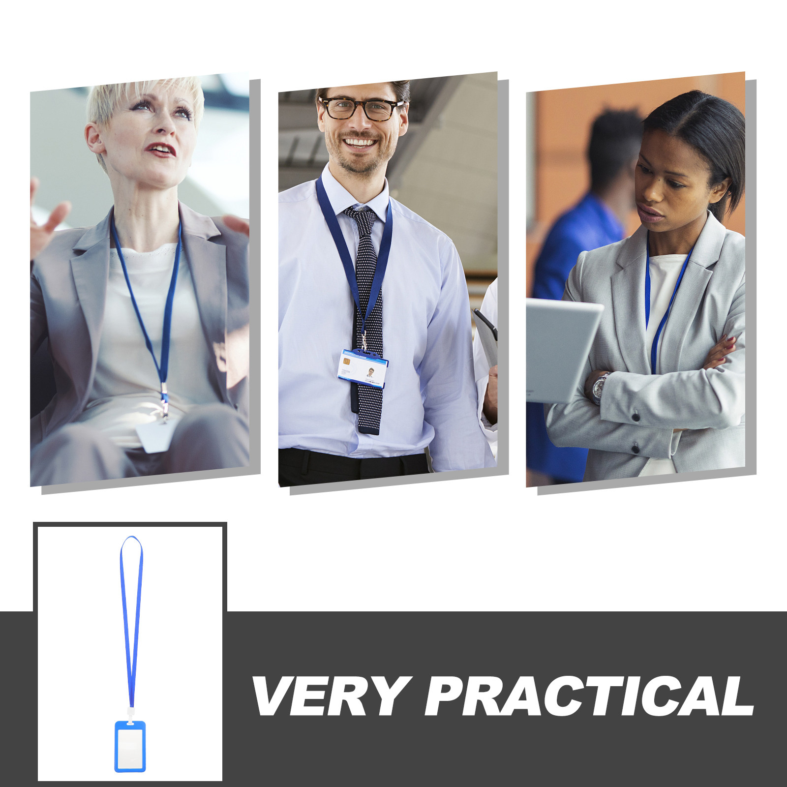 10Pcs Versatile Clear Card Hol - огляд і ціна Lanyard Badge Holder
