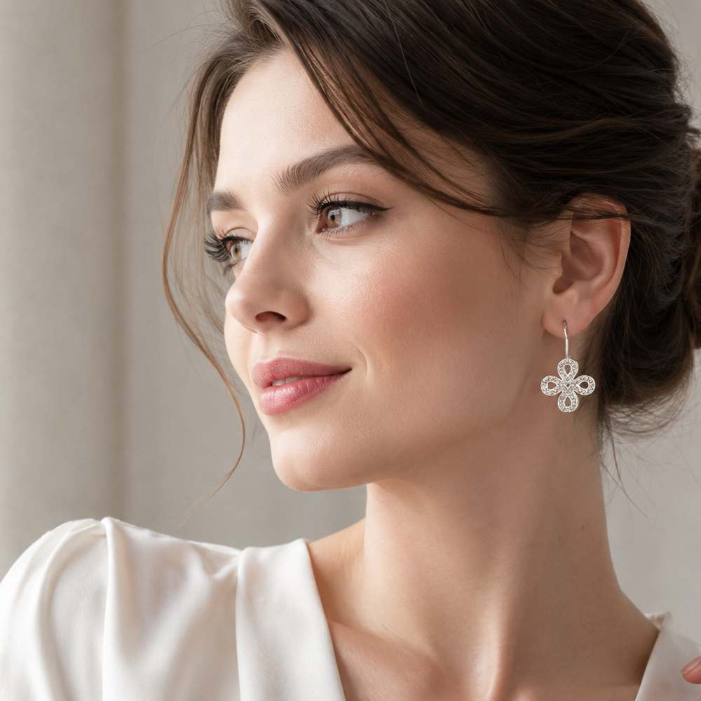 Ear Drop Earrings Bow Knot Bra - огляд і ціна Tie Clip Silver