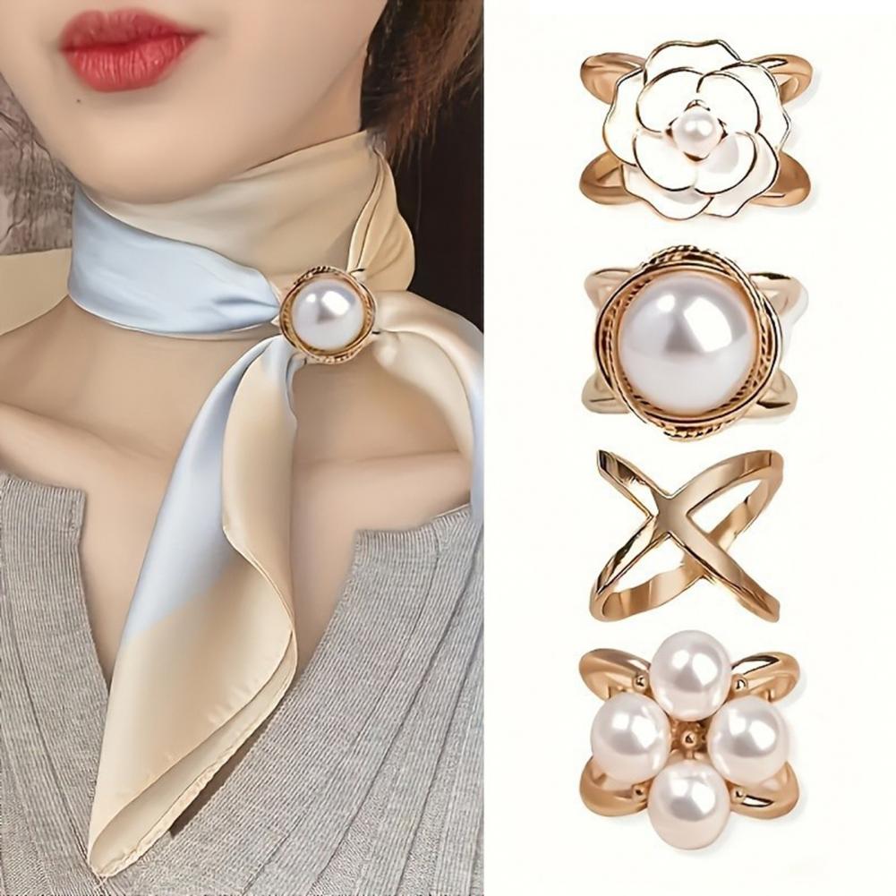 4Pcs X Shape Women Scarf Rings - огляд і ціна Silk Neck Scarf