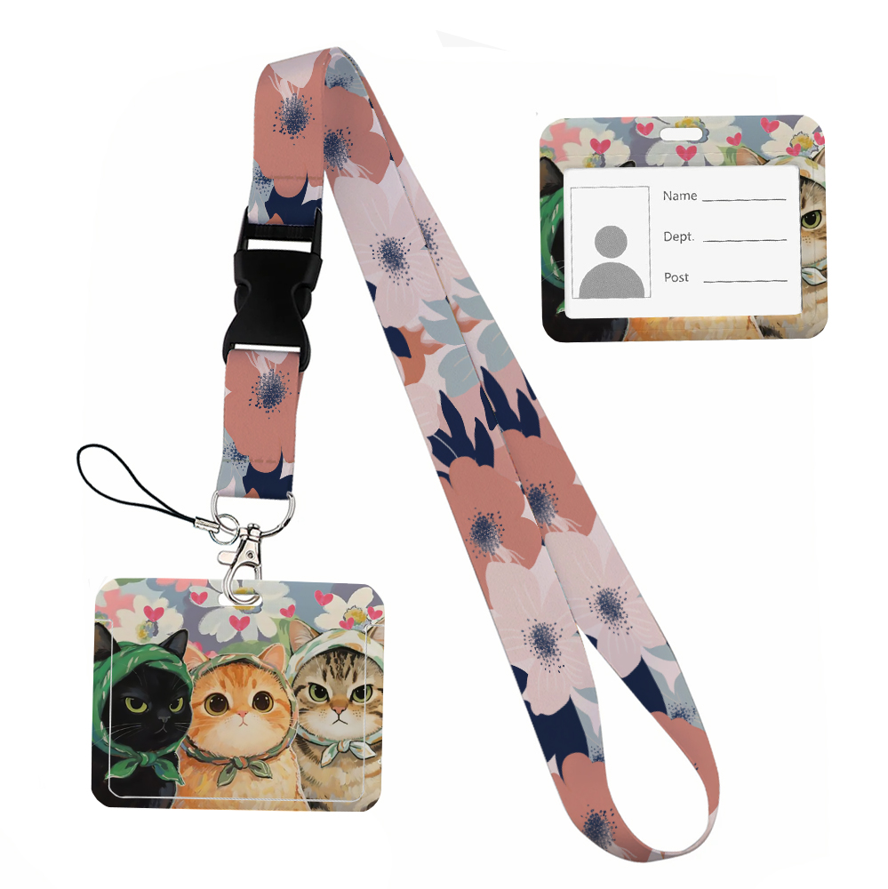 Small animals inside flowers P - огляд і ціна Lanyard Badge Holder